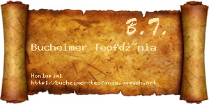 Bucheimer Teofánia névjegykártya